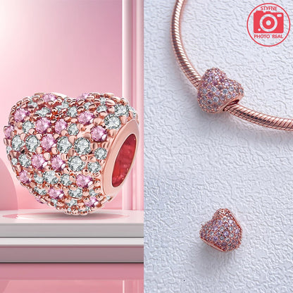Charm Colgante Pareja Plata 925 y Oro Rosa | Compatible Pandora Original | Pulsera o Collar Mujer