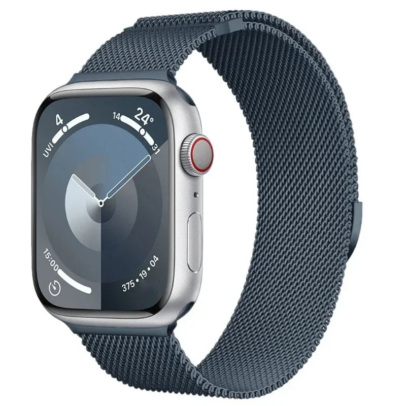 Correa Milanese para Apple Watch Ultra/SE/Series 9/8/7/6/5/3 – Pulsera Magnética de Acero Inoxidable 49mm 45mm 44mm 41mm 40mm 38mm