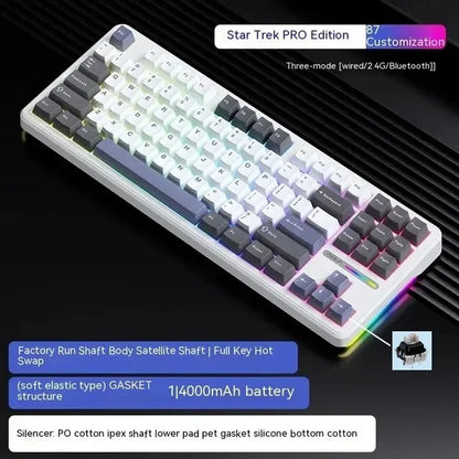 Teclado Mecánico AULA F87Pro – 87 Teclas, Triple Modo (USB/2.4G/Bluetooth), RGB, Hot-Swap y Batería 4000mAh