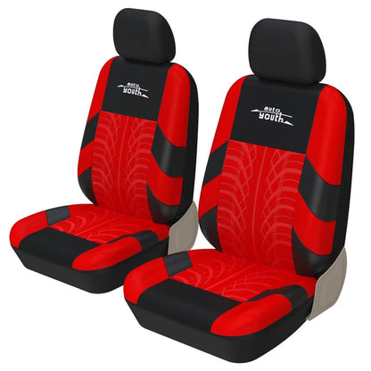 Juego de 2 Fundas de Asiento Universales AUTOYOUTH | Cubreasientos con Diseño de Huella de Neumático