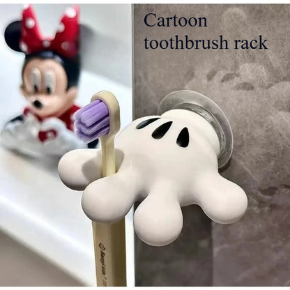 Soporte de Cepillo de Dientes Mickey con Ganchos Multifuncionales | Organizador de Baño sin Taladro