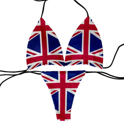 Bikini Divertido Mujer | Estampado Bandera 2 Piezas Playa y Piscina