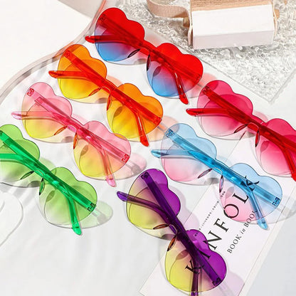 Gafas de Sol Jelly Corazón Degradado | Lentes Coloridas Protección UV Mujer Hombre