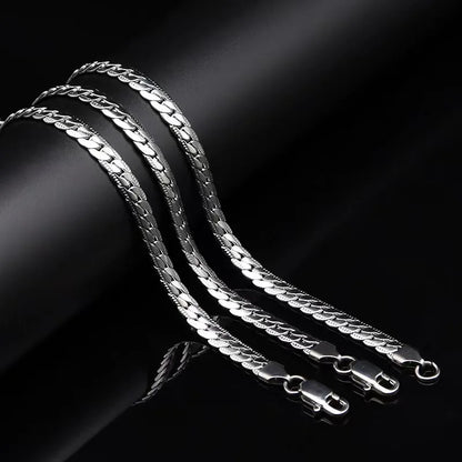 Cadena de Acero Inoxidable Color Plata 5mm | Collar Unisex 20-60cm | Joyería de Moda para Hombre y Mujer | Boda y Regalo