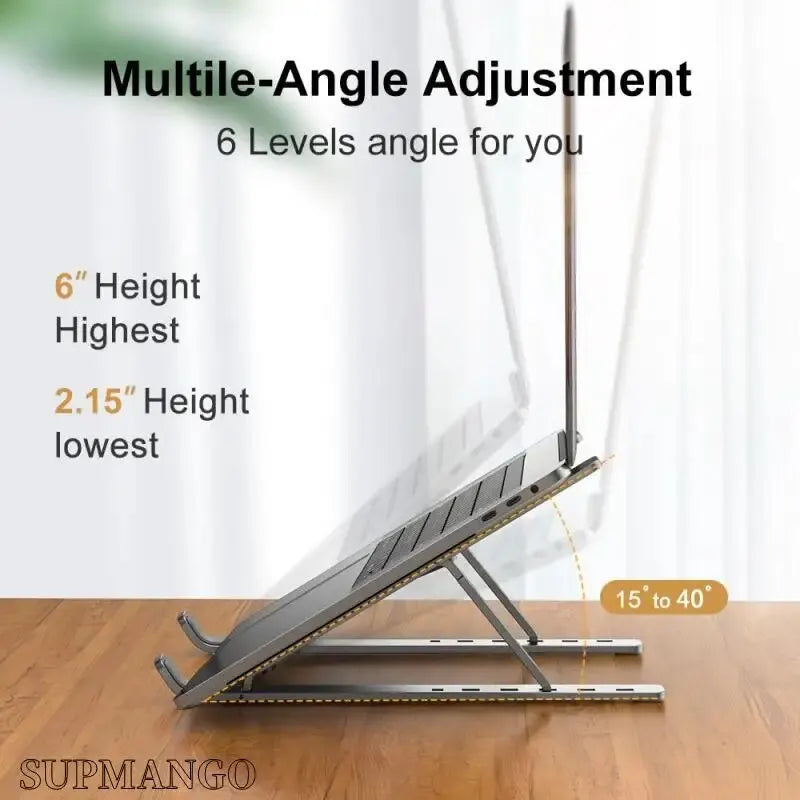 Soporte Portátil para Laptop de Aluminio | Base Plegable Ajustable para Notebook y MacBook | Accesorio Ergonómico