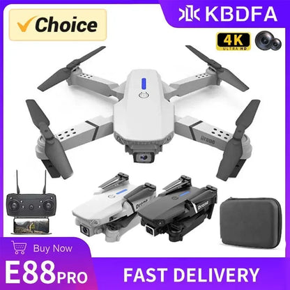 Drone KBDFA E88 Pro con Cámara 4K – Drone Plegable WiFi FPV, Gran Angular, Altura Estable y Control Remoto RC