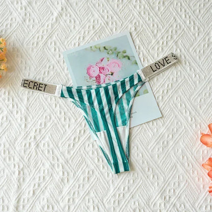 Tanga Mujer 2025 | Lencería Sexy con Rhinestones y Push-Up