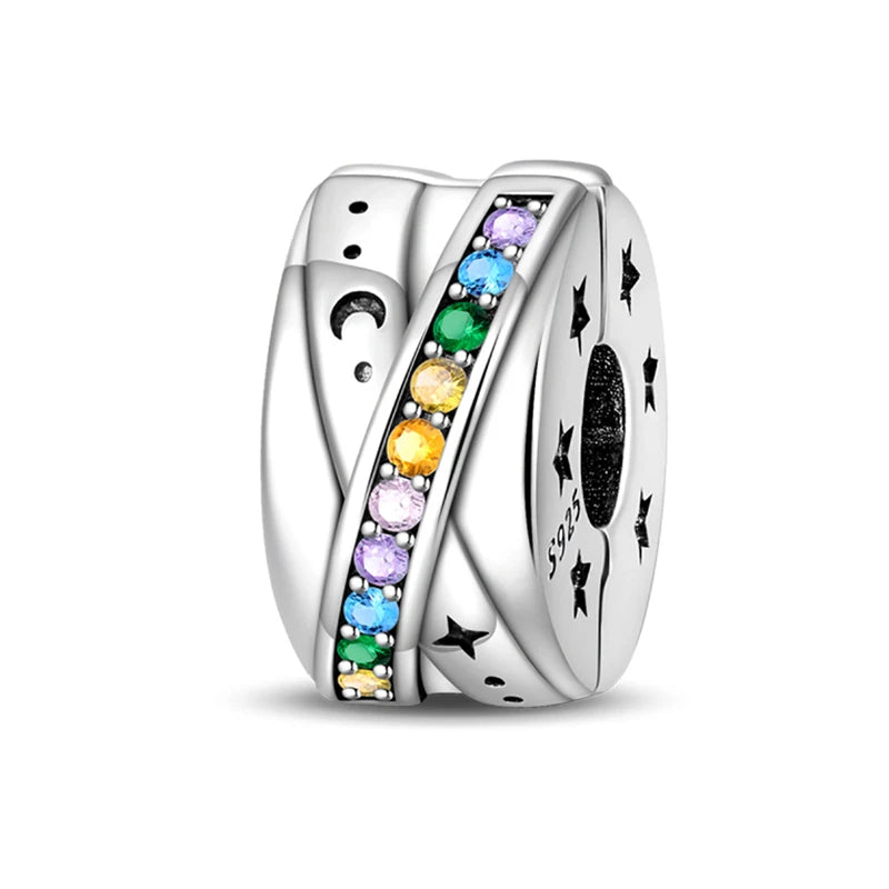 Charm de Plata 925 Araña, Mariposa y Zirconia – Abalorios Brillantes para Pulseras Originales 3mm