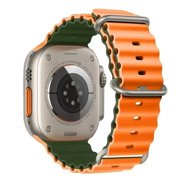 Correa Ocean Band Compatible con Apple Watch | Pulsera Deportiva Ajustable 49mm 45mm 44mm 41mm 40mm Series SE 3 6 7 8 9 10 Ultra