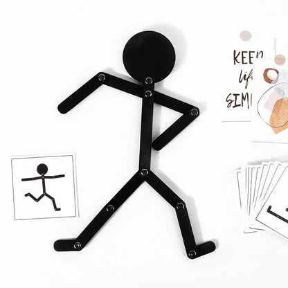 Kids Montessori Toys Wooden Early Learning Educational Puzzles Sporty Pose JigsawImprove Hands-on Skill Busy Board Gifts