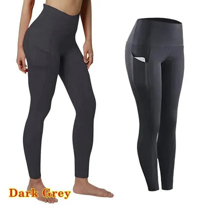 Leggings Deportivos Mujer Cintura Alta | Mallas Yoga Push Up con Bolsillo y Control Abdomen