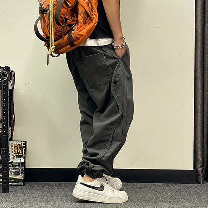 Pantalones Cargo Oversize Plus Size para Hombre – Joggers Harajuku Streetwear Coreano Hip Hop Baggy Casual