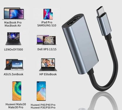 Adaptador USB-C a HDMI 4K – Cable convertidor USB 3.1 macho a HDTV hembra para laptop, tablet, MacBook y TV
