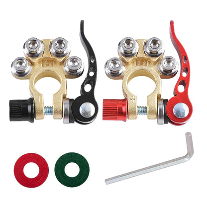 Terminales de Batería para Coche – Adaptador de Cable con Abrazaderas de Cobre, Conectores Rápidos Desconexión/Conexión para Baterías de Auto