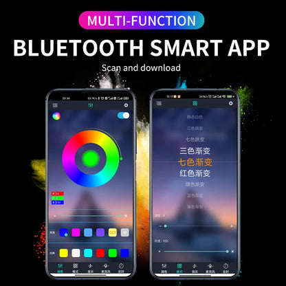 Kit de Luces LED Neón RGB para Interior de Coche | Tiras Decorativas con Control Remoto, App y Modo Música