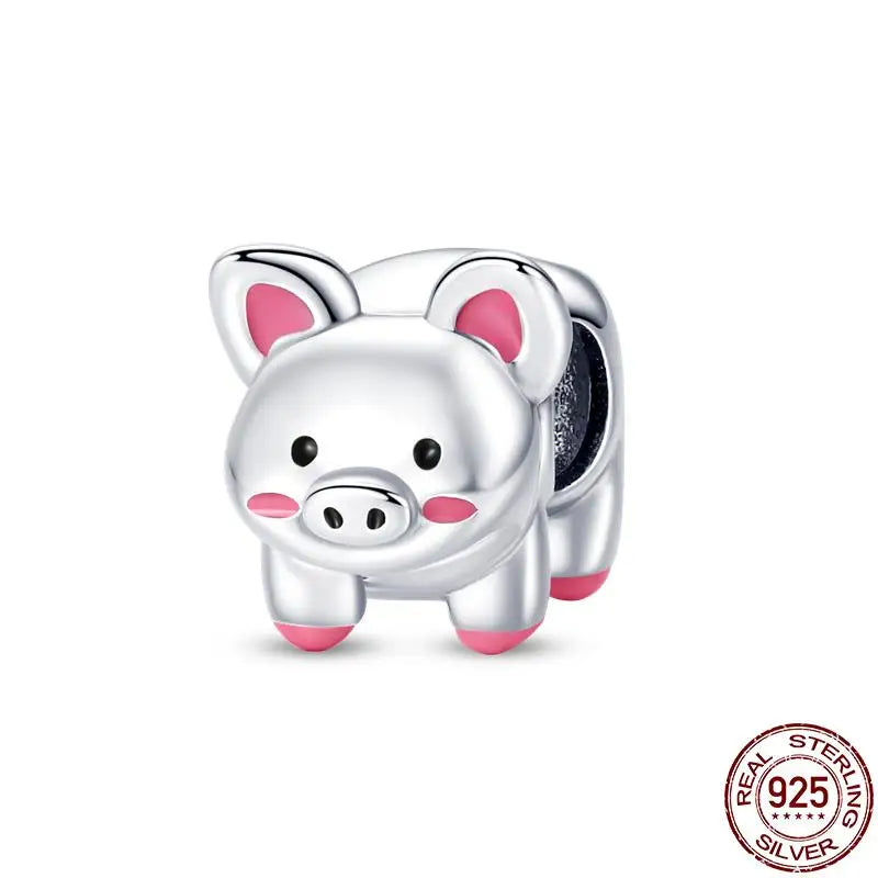 Charm animal mascota en plata 925 – Abalorio elegante para pulsera o collar tipo Pandora, joyería personalizada mujer