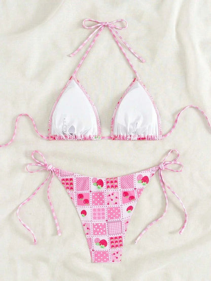 Bikini Micro Mujer 2025 | Floral Halter Thong Playa y Piscina