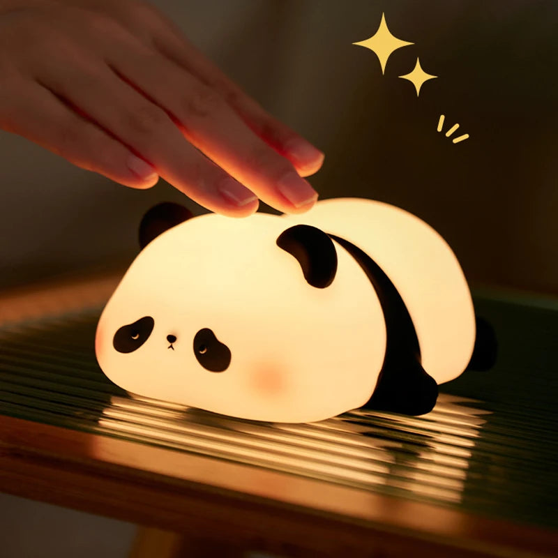 Luz Nocturna LED Infantil en Forma de Animal – Panda o Pato, Recargable por USB, Silicona Suave, Temporizador y Protección Ocular