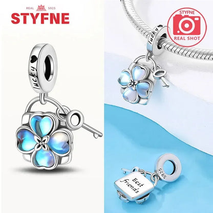 Charm Trébol de Cuatro Hojas en Plata 925 – Abalorios Suerte para Pulseras Originales Mujer