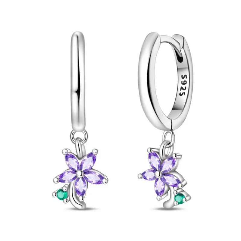 Aretes Primavera Plata 925 | Abeja, Flor y Mariposa | Aros Dobles Mujer