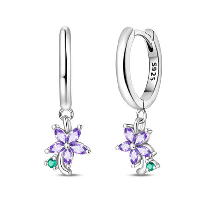 Aretes Primavera Plata 925 | Abeja, Flor y Mariposa | Aros Dobles Mujer