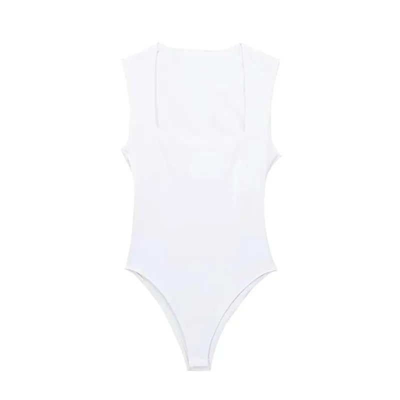 Body Mujer 2025 Sin Mangas Cuello Cuadrado | Bodycon Ajustado Sexy Verano