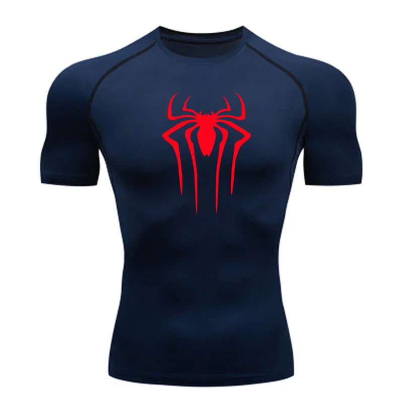 Camiseta Compresiva de Hombre – Gym, Fitness, Running y Superhéroe, Rashguard, Manga Corta, Secado Rápido, T-Shirt Deportivo
