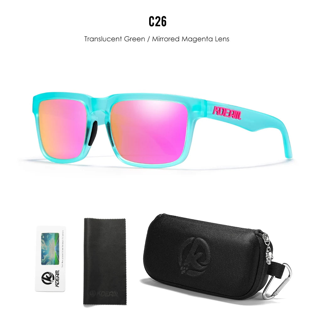 Gafas de Sol Polarizadas KDEAM Unisex | Diseño Cuadrado Casual con Estuche Rígido