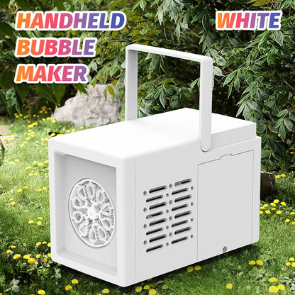 Máquina de Burbujas Eléctrica Portátil 10 Agujeros – Juguete Automático Exterior para Niños (Sin Batería ni Agua de Burbujas)