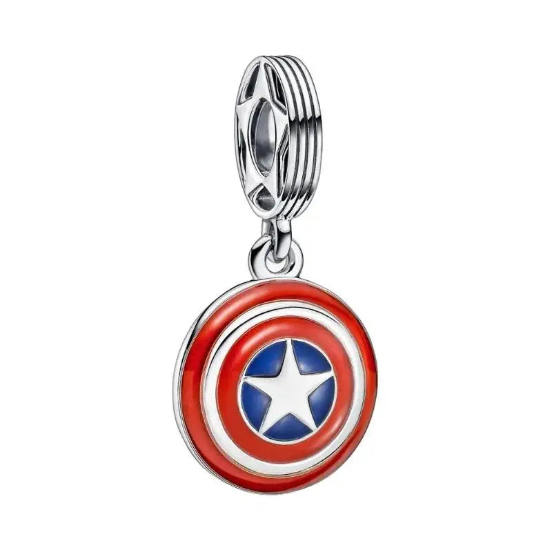 Charm Capitán América plata 925 – Abalorio de superhéroe para pulsera tipo Pandora