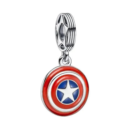 Charm Capitán América plata 925 – Abalorio de superhéroe para pulsera tipo Pandora