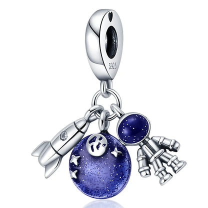 Charm Serie Océano en Plata 925 – Abalorios Tortuga, Cangrejo y Sirena para Pulsera Original Mujer