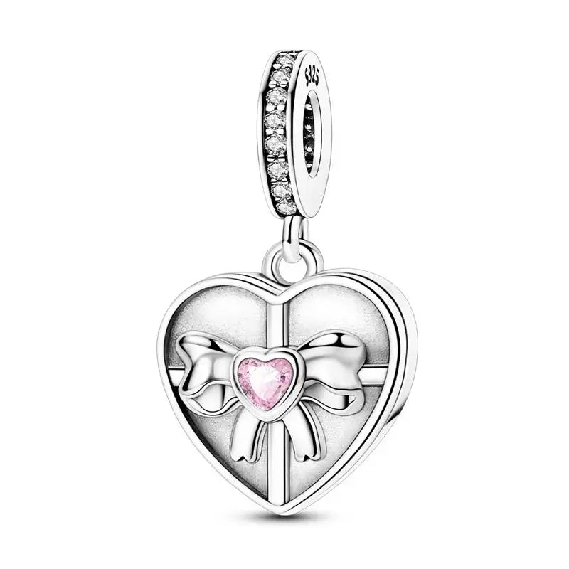 Charm Espejo Mágico Princesa Ángel Rosa en Plata 925 – Beads Compatibles Pandora Mujer Joyería DIY