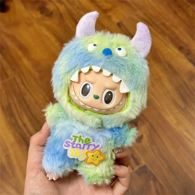 Ropa de Muñeco de Peluche 17cm | Accesorios Mini para Labubu Kpop Idol - Traje de Tiburón DIY