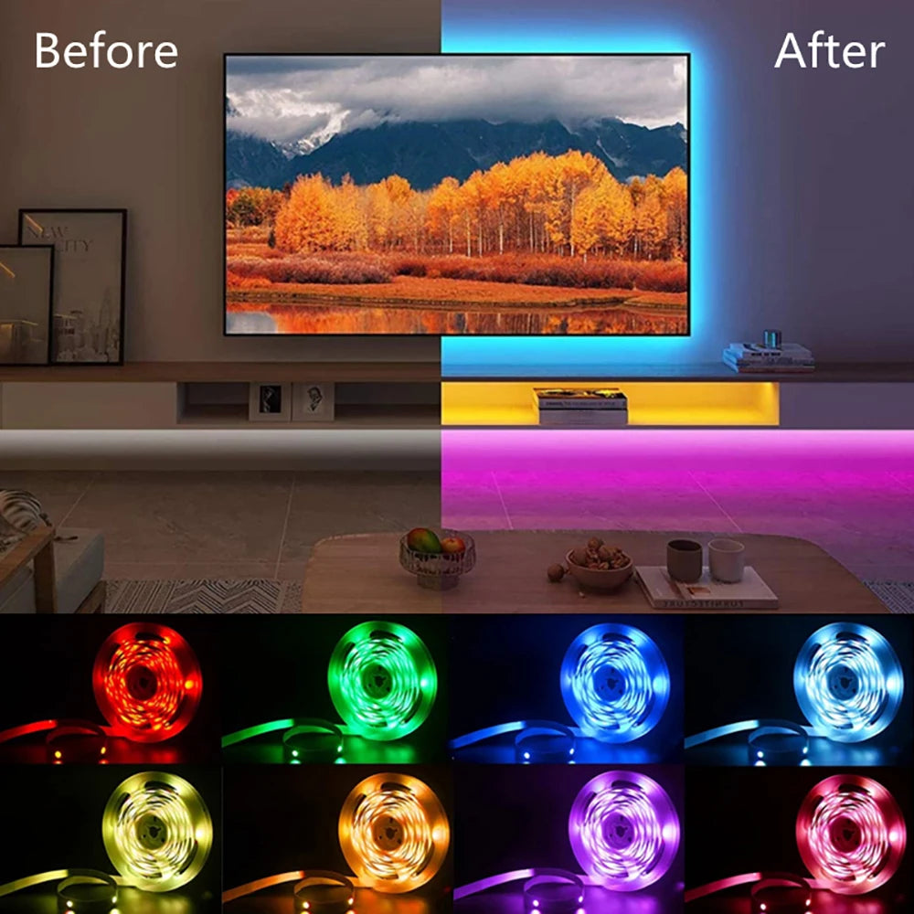 Tira LED 40M RGB con Control por APP y Mando | USB 5V | Luces Musicales con Sincronización al Ritmo | Decoración para Habitación y TV