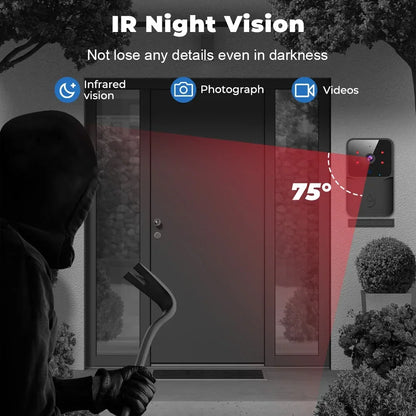 Timbre inteligente Tuya WiFi con cámara – Timbre inalámbrico compatible con Alexa y Google, batería recargable y visión nocturna