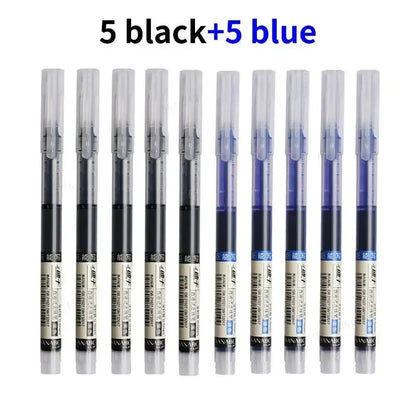 10Pcs High Quality Needle Type Gel Pen Straight Liquid Ballpoint Pens Perfect Kawaii Stationery for School/Office Writing Supply