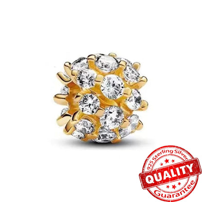 Charm Plata 925 Colgante Colorido Sol Luna Estrellas | Dije Compatible Pandora Pulsera y Collar Mujer