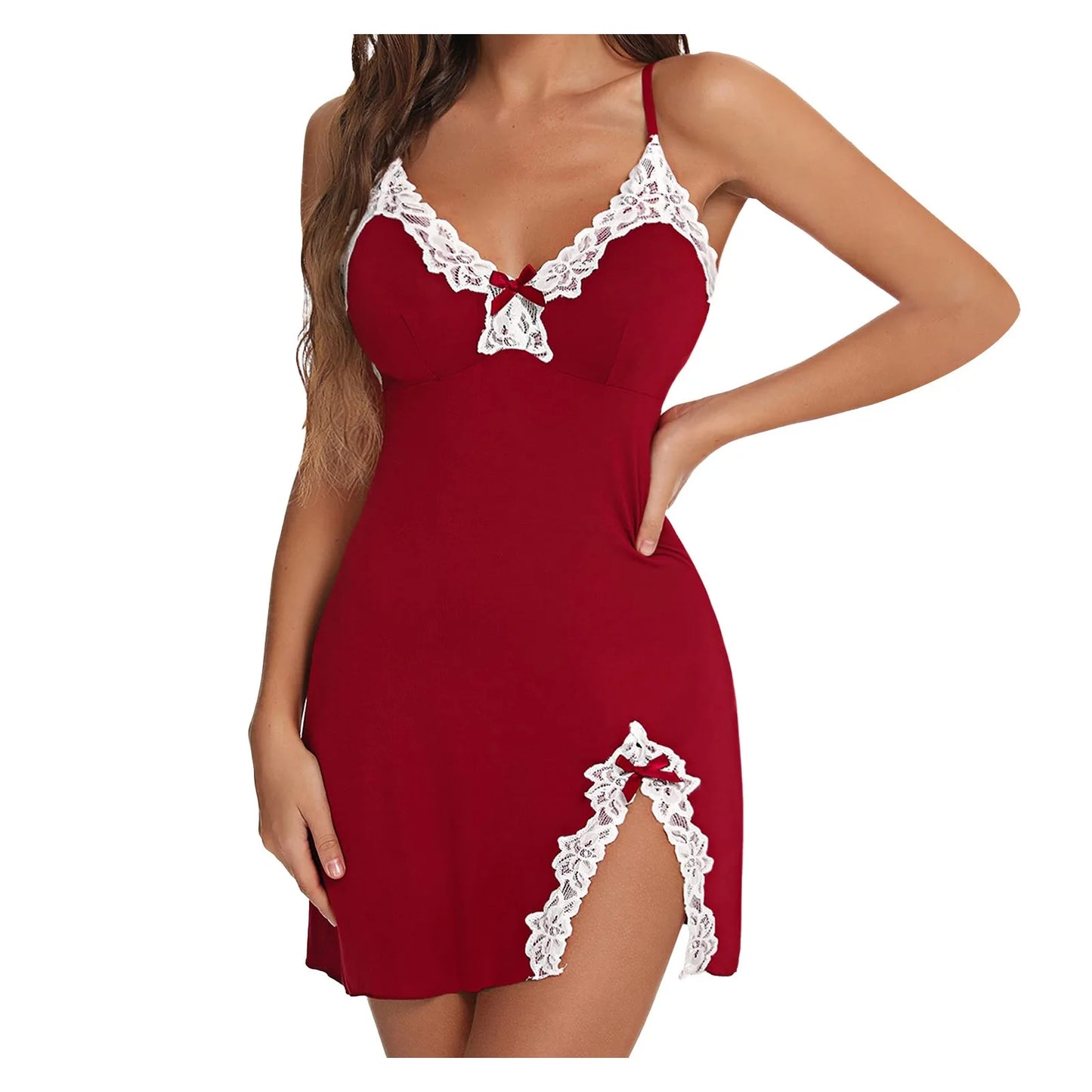 Camisón Sexy Mujer Encaje y Satén | Lencería de Dormir Elegante