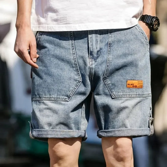 Shorts Cargo de Mezclilla para Hombre – Pantalones Vaqueros Cortos Oversize Talla Grande Estilo Coreano Cowboy Original