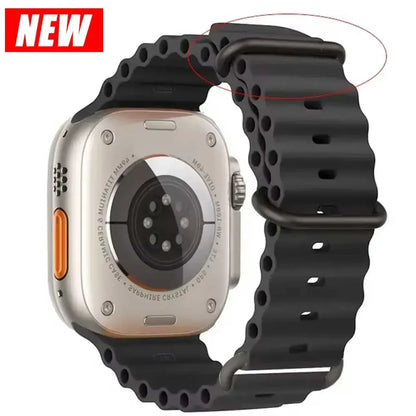 Correa Ocean Band Compatible con Apple Watch | Pulsera Deportiva Ajustable 49mm 45mm 44mm 41mm 40mm Series SE 3 6 7 8 9 10 Ultra