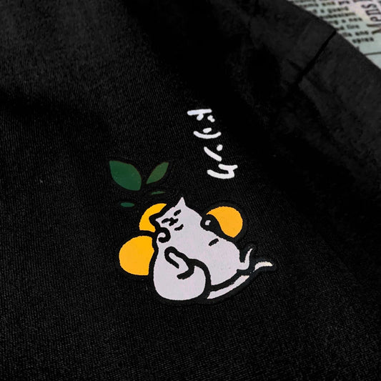 Camiseta Oversized Gato Japonés | Hombre y Mujer | Manga Corta Casual Streetwear Algodón Harajuku