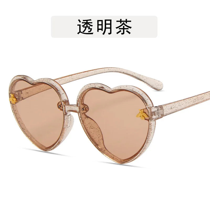 Gafas de Sol Corazón para Niños | Retro Rosa UV400 Lentes de Dibujos Animados