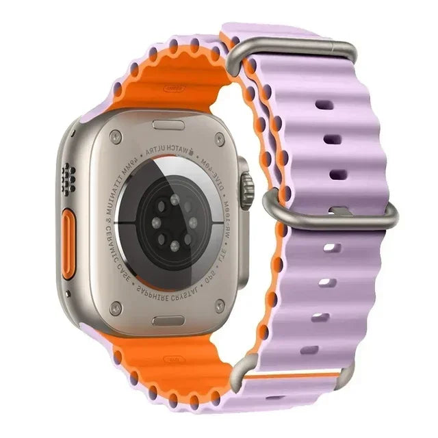 Correa Ocean Band Compatible con Apple Watch | Pulsera Deportiva Ajustable 49mm 45mm 44mm 41mm 40mm Series SE 3 6 7 8 9 10 Ultra