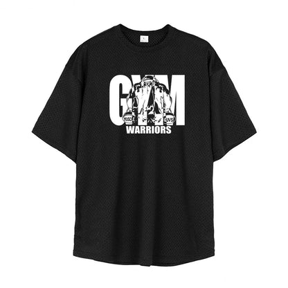 Camiseta Deportiva Oversized Hombre | Casual Gimnasio Fitness Verano | Malla Transpirable Secado Rápido