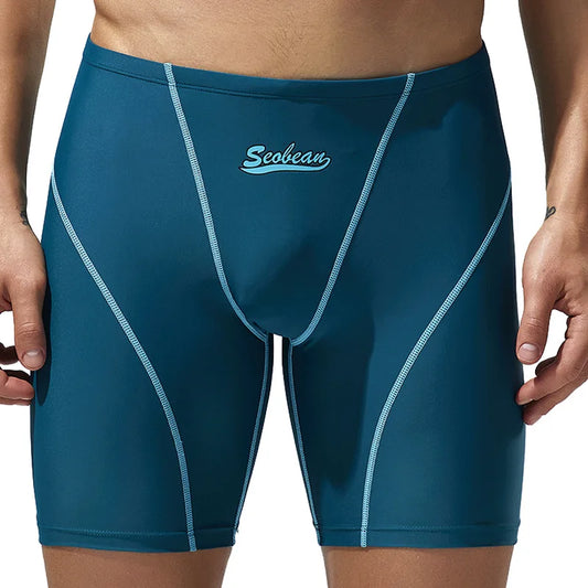 Bañador Hombre Boxer Largo | Shorts Natación Fitness Transpirables Secado Rápido – Swimwear Cintura Baja