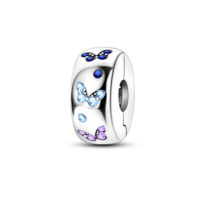 Charm de Plata 925 Araña, Mariposa y Zirconia – Abalorios Elegantes para Pulseras Originales 3mm