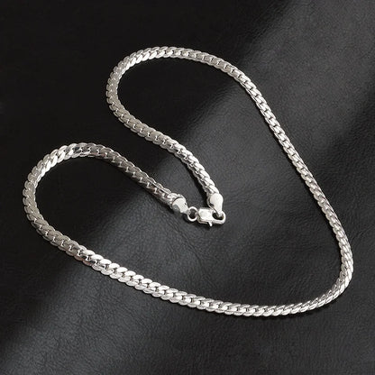 Cadena de Acero Inoxidable Color Plata 5mm | Collar Unisex 20-60cm | Joyería de Moda para Hombre y Mujer | Boda y Regalo