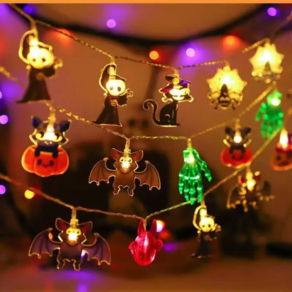 Guirnalda de Luces Halloween 2025 – Calabaza, Fantasma y Momia 🎃 Decoración de Fiesta 1.5m/3m/6m
