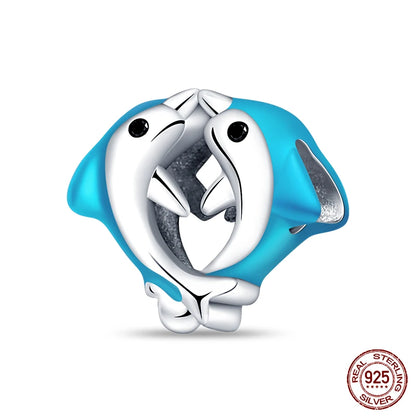 Charm Serie Océano en Plata 925 – Abalorios Tortuga, Cangrejo y Sirena para Pulsera Original Mujer